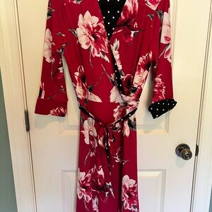 White House Black Market Red and Black Polka Dot Dress